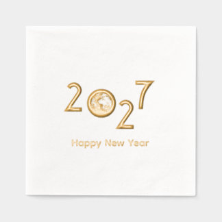 Earth in 2027 - New Year celebration Foil Napkins