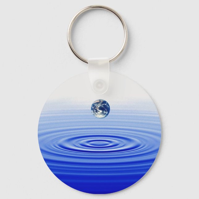 earth in a  water drop key ring (Front)