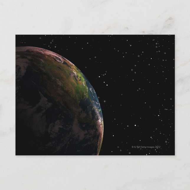 Earth in shadow in outer space postcard (Front)