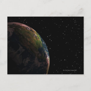 Earth in shadow in outer space postcard