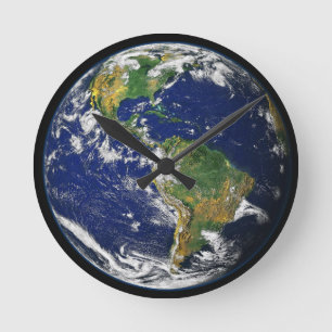 Earth In Space Acrylic Round Clock