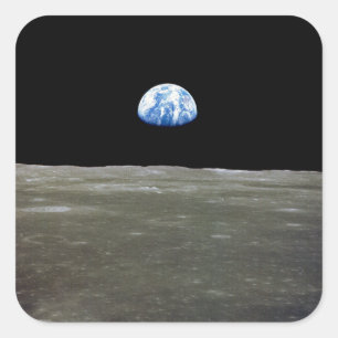 Earth in Space from the Moon Square Sticker