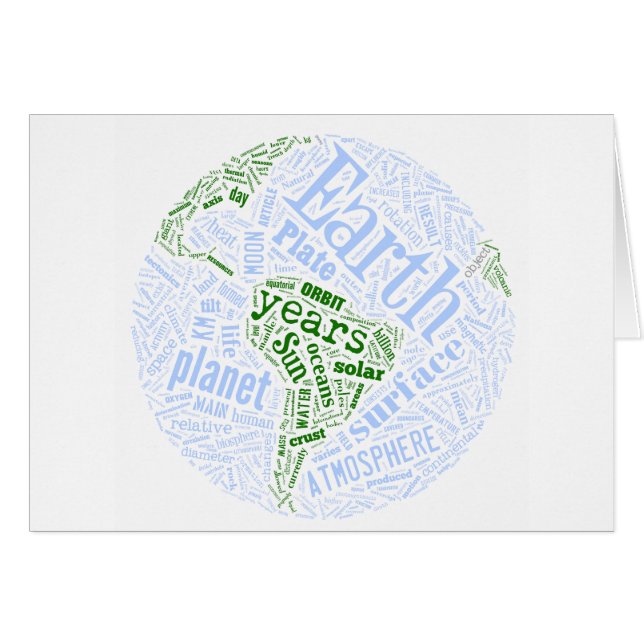 Earth in Tagxedo (Front Horizontal)