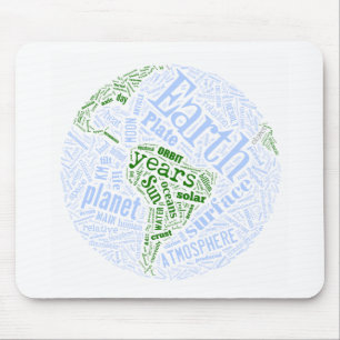 Earth in Tagxedo Mouse Pad