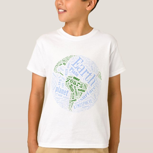 Earth in Tagxedo T-Shirt (Front)