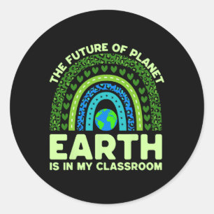 Earth Is In My Clroom Earth Day Environmental Rain Classic Round Sticker