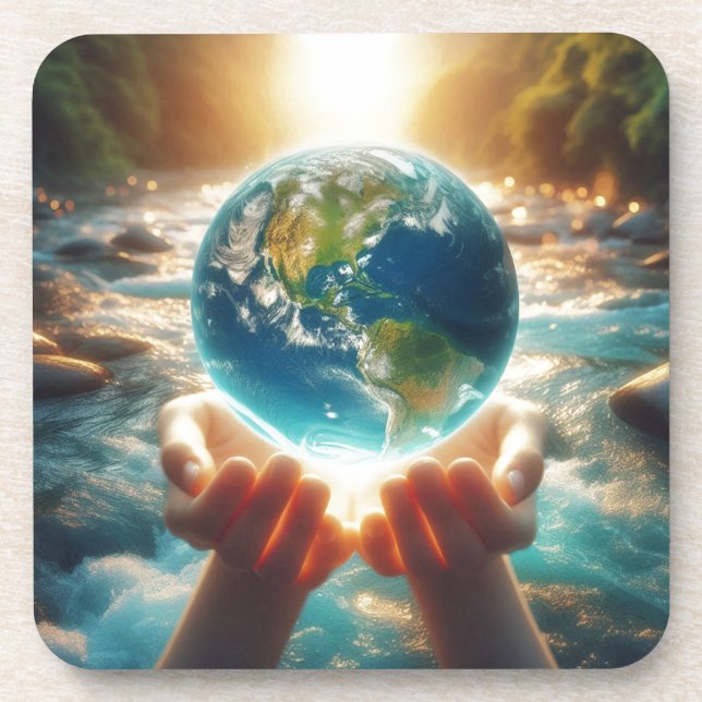EARTH IS IN OUR HANDS Design Coaster (Front)