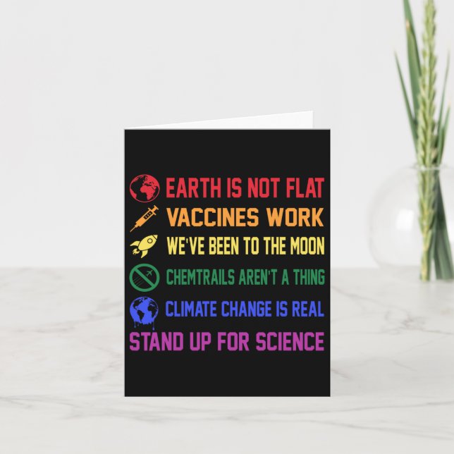 Earth Is Not Flat Vaccines Work Climate Change Ear Card (Front)