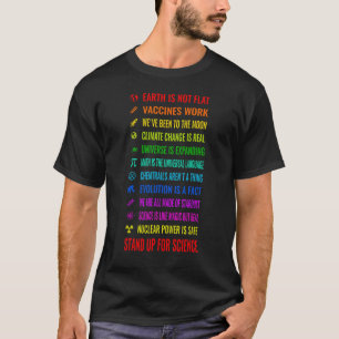Earth Is Not Flat Vaccines Work Climate Change Sci T-Shirt