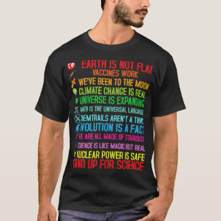 Earth Is Not Flat Vaccines Work Climate Change T-Shirt