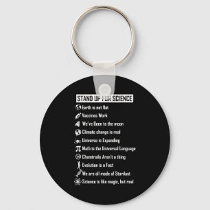 Earth Is Not Flat Vaccines Work Funny Science Gift Key Ring