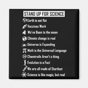 Earth Is Not Flat Vaccines Work Funny Science Gift Magnet