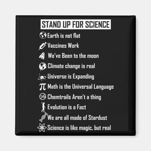 Earth Is Not Flat Vaccines Work Funny Science Gift Magnet (Front)