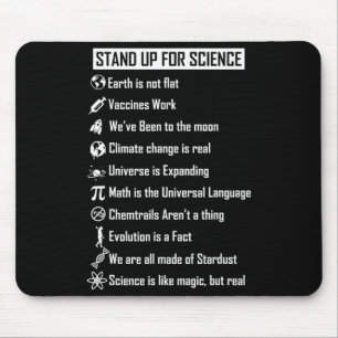 Earth Is Not Flat Vaccines Work Funny Science Gift Mouse Pad