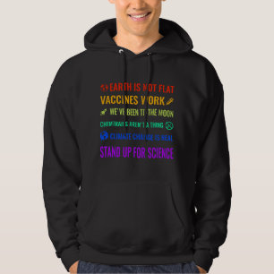 Earth is Not Flat Vaccines Work Funny science Hoodie