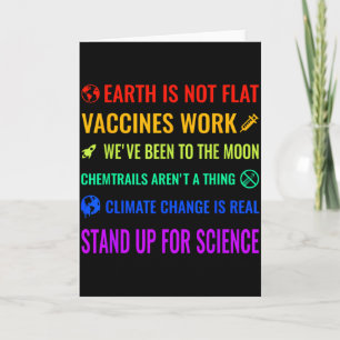 Earth Is Not Flat Vaccines Work Funny Science T Sh Card