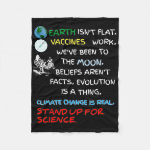 Earth Isn't Flat Stand Up For Science Real Earth D Fleece Blanket