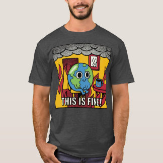 Earth Its Fine Room on Fire Black by Tobe Fonseca T-Shirt
