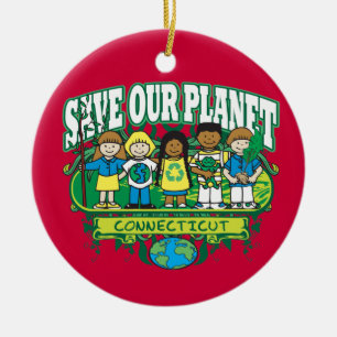 Earth Kids Connecticut Ceramic Tree Decoration