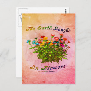 Earth Laughs In Flowers Inspirational Quote  Postcard