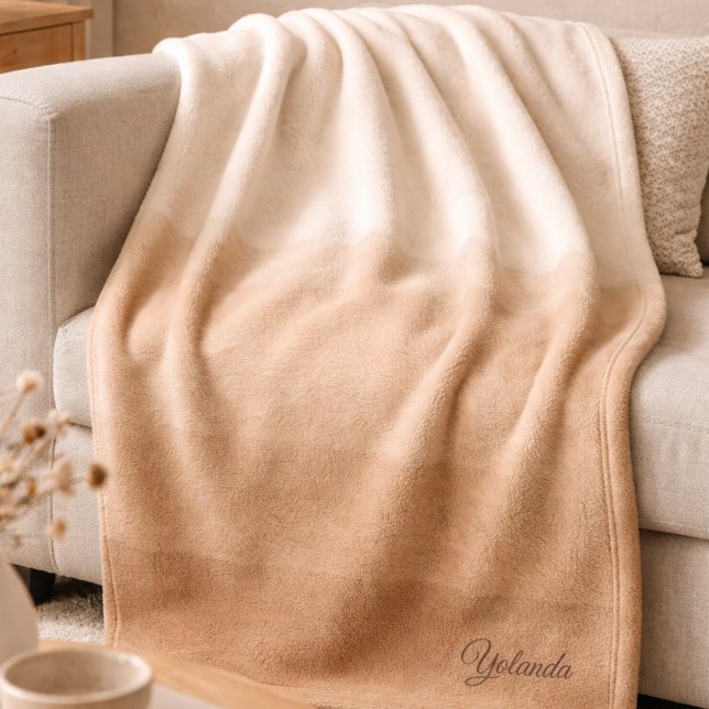 Earth Layered Calm Fleece Blanket (Layered earth tones flow from beige to taupe, adding depth to calm, neutral interiors)