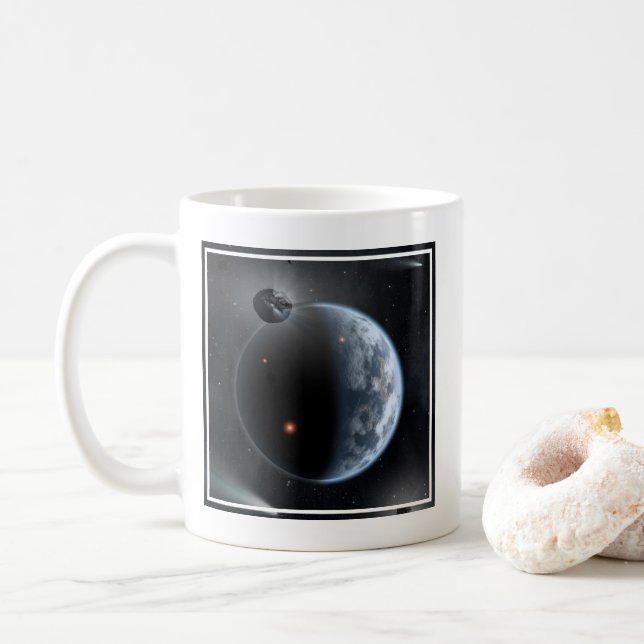 Earth-Like Planet With Oceans Coating Its Surface. Coffee Mug (With Donut)