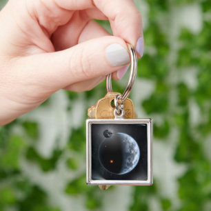 Earth-Like Planet With Oceans Coating Its Surface. Key Ring