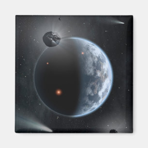 Earth-Like Planet With Oceans Coating Its Surface. Magnet