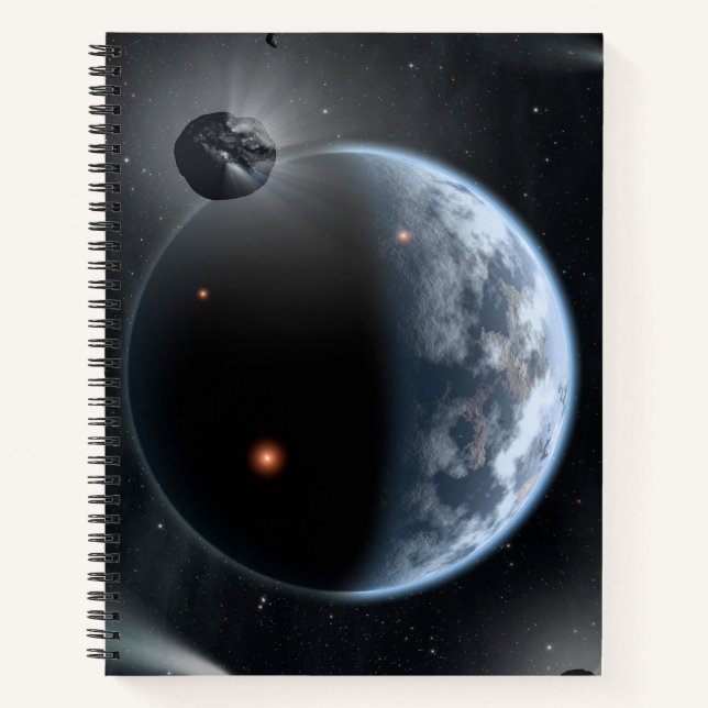 Earth-Like Planet With Oceans Coating Its Surface. Notebook (Front)