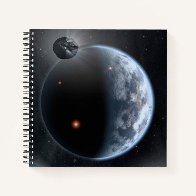 Earth-Like Planet With Oceans Coating Its Surface. Notebook (Front)
