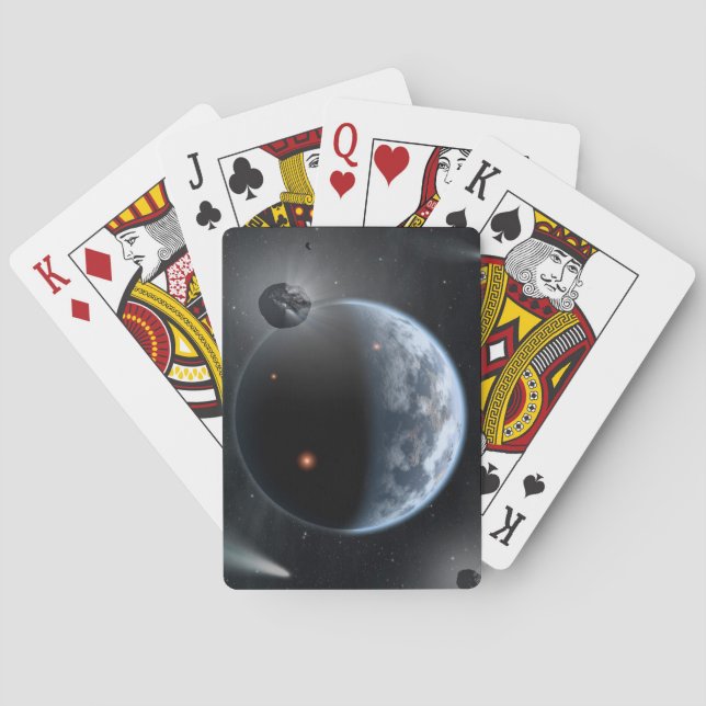 Earth-Like Planet With Oceans Coating Its Surface. Playing Cards (Back)