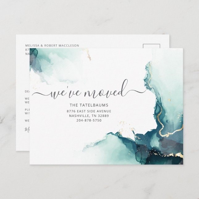 Earth Like We've Moved Moving Script Holiday Postcard (Front/Back)