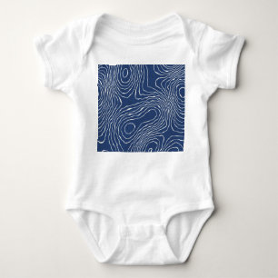 Earth Line Topographic Organic Print. Baby Bodysuit