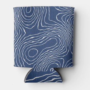 Earth Line Topographic Organic Print. Can Cooler