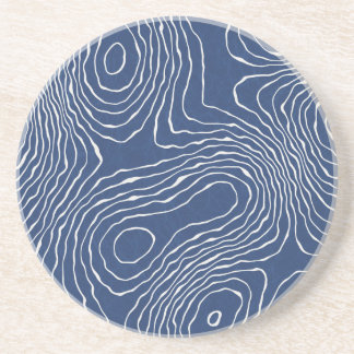 Earth Line Topographic Organic Print. Coaster