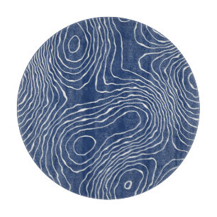 Earth Line Topographic Organic Print. Cutting Board