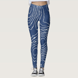 Earth Line Topographic Organic Print. Leggings