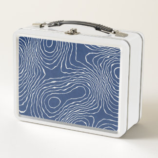 Earth Line Topographic Organic Print. Metal Lunch Box