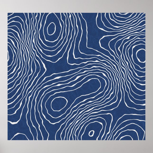 Earth Line Topographic Organic Print. Poster (Front)