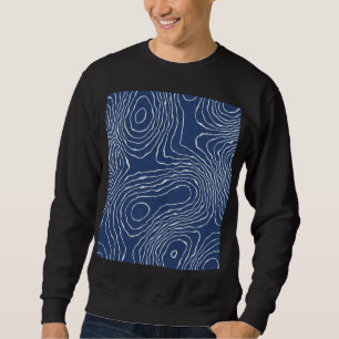 Earth Line Topographic Organic Print. Sweatshirt