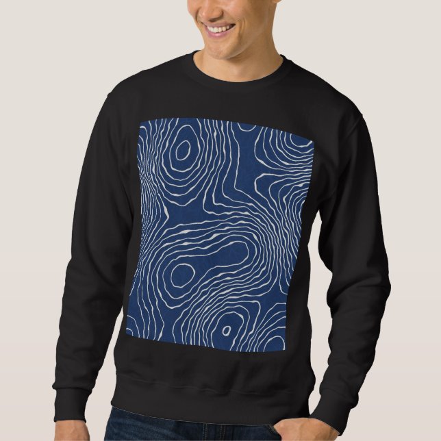 Earth Line Topographic Organic Print. Sweatshirt (Front)