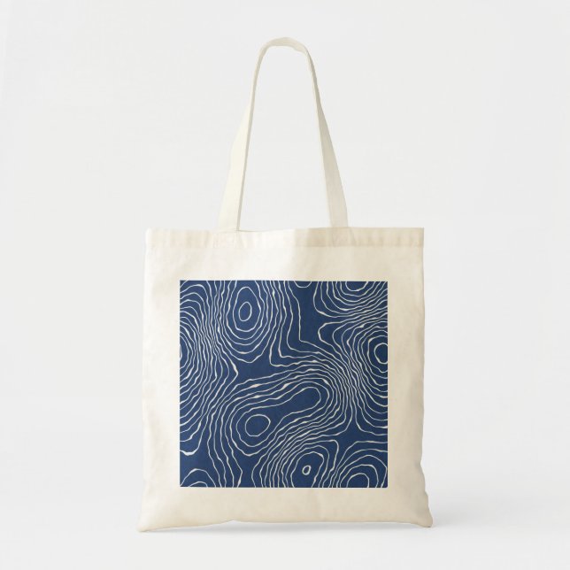 Earth Line Topographic Organic Print. Tote Bag (Front)