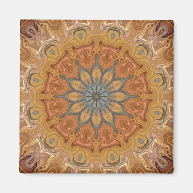 Earth Lotus Mandala Magnet (Front)