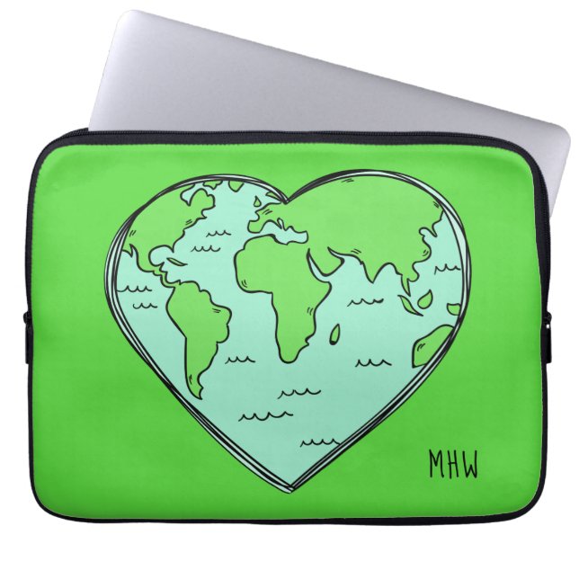 Earth Love custom monogram laptop sleeves (Front)