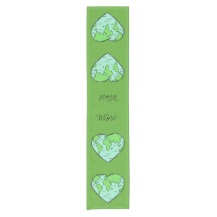 Earth Love custom monogram table runner