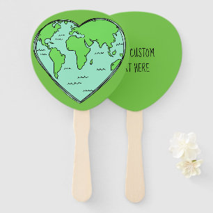 Earth Love custom text hand fans