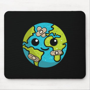 Earth Lover Day Illustration Gift Glol Warming Env Mouse Pad