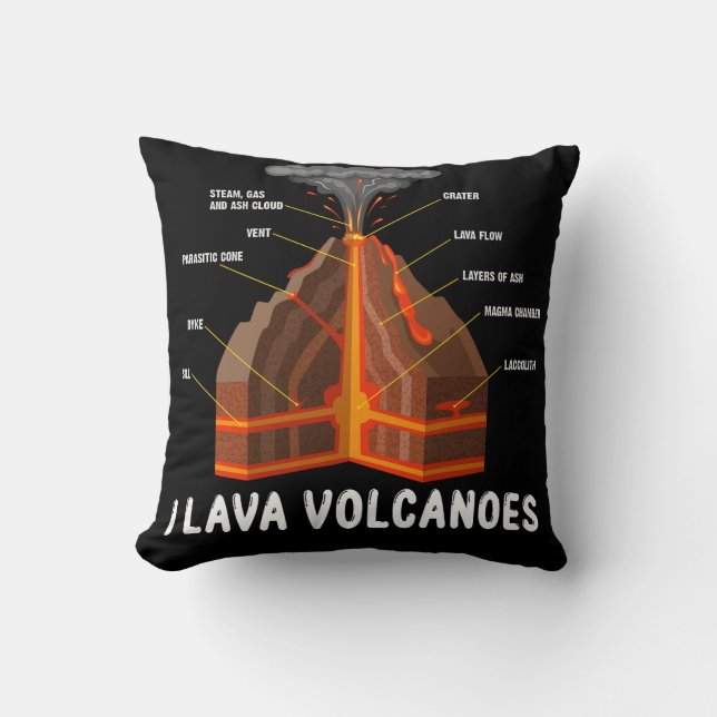 Earth Magma Lava Volcano Geology Science Gift Cushion (Front)