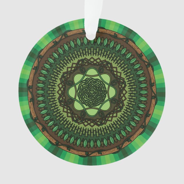 Earth Mandala Acrylic Ornament (Front)