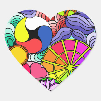 Earth Mandala Heart Heart Sticker